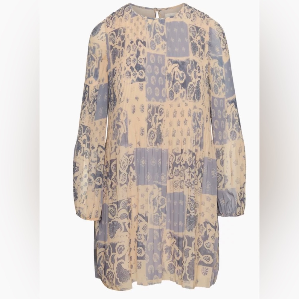 Aritzia Wilfred Daydreamer Mini Dress - Wheat Basalt Grey